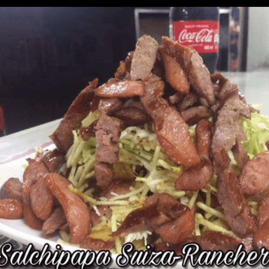 Salchipapa Suiza RANCHERA Gratinada para Dos