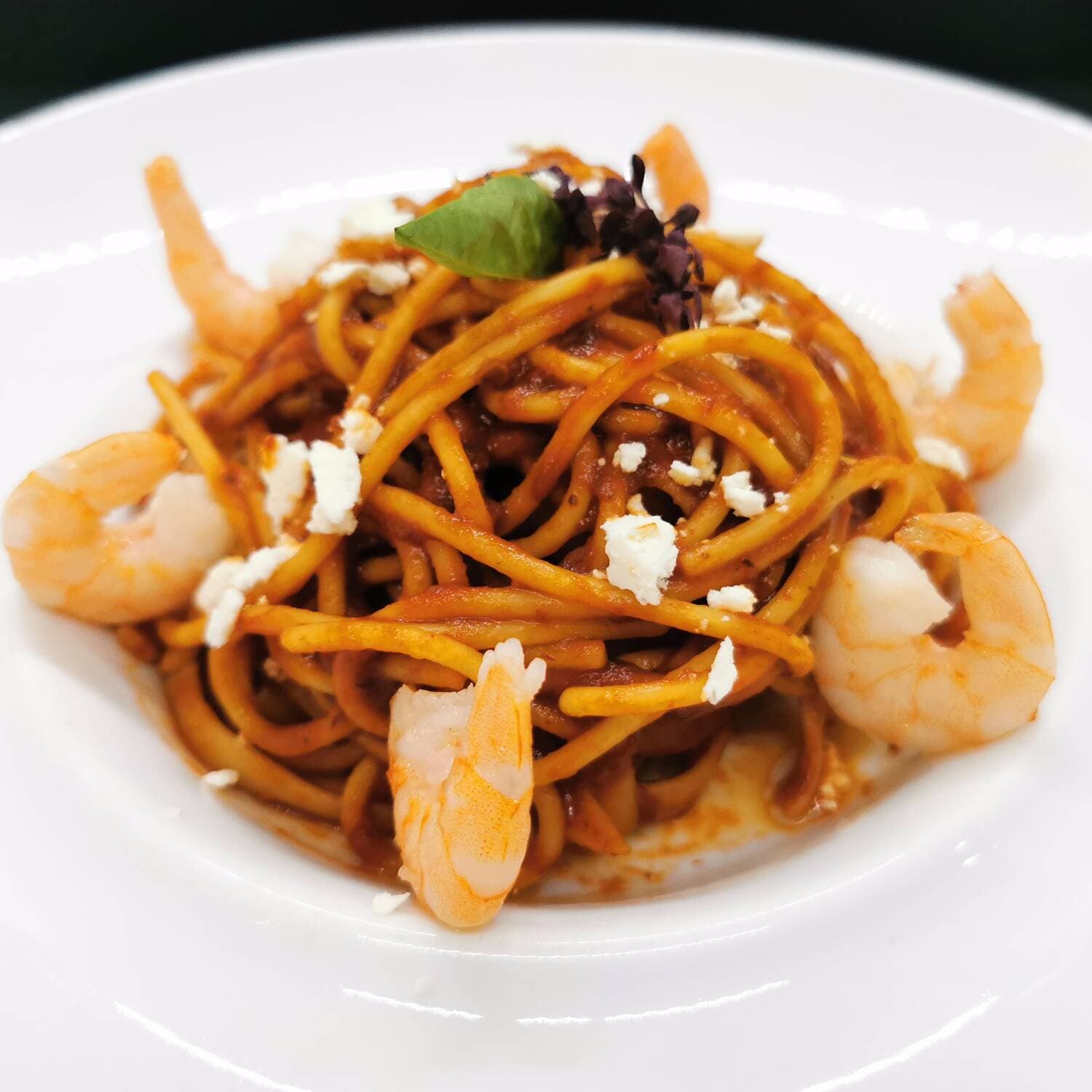 Espaguetti con Camarones