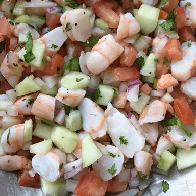 Ceviche Cocido de Camarón 1/2 Litro.