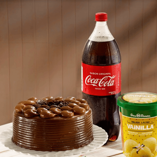 Paq.Fiestero Torta Gde +Coca1.5 +Helado