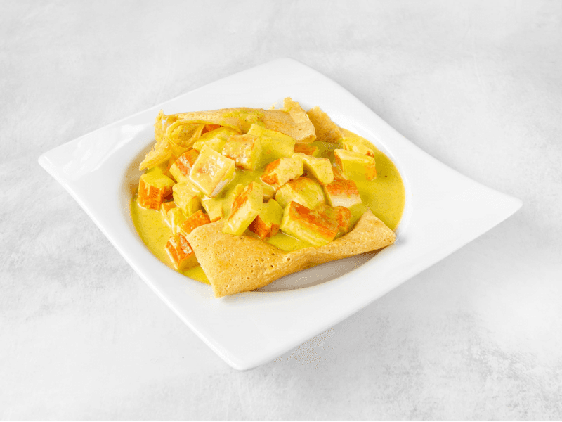 Crepe Palmitos de Cangrejo al Curry