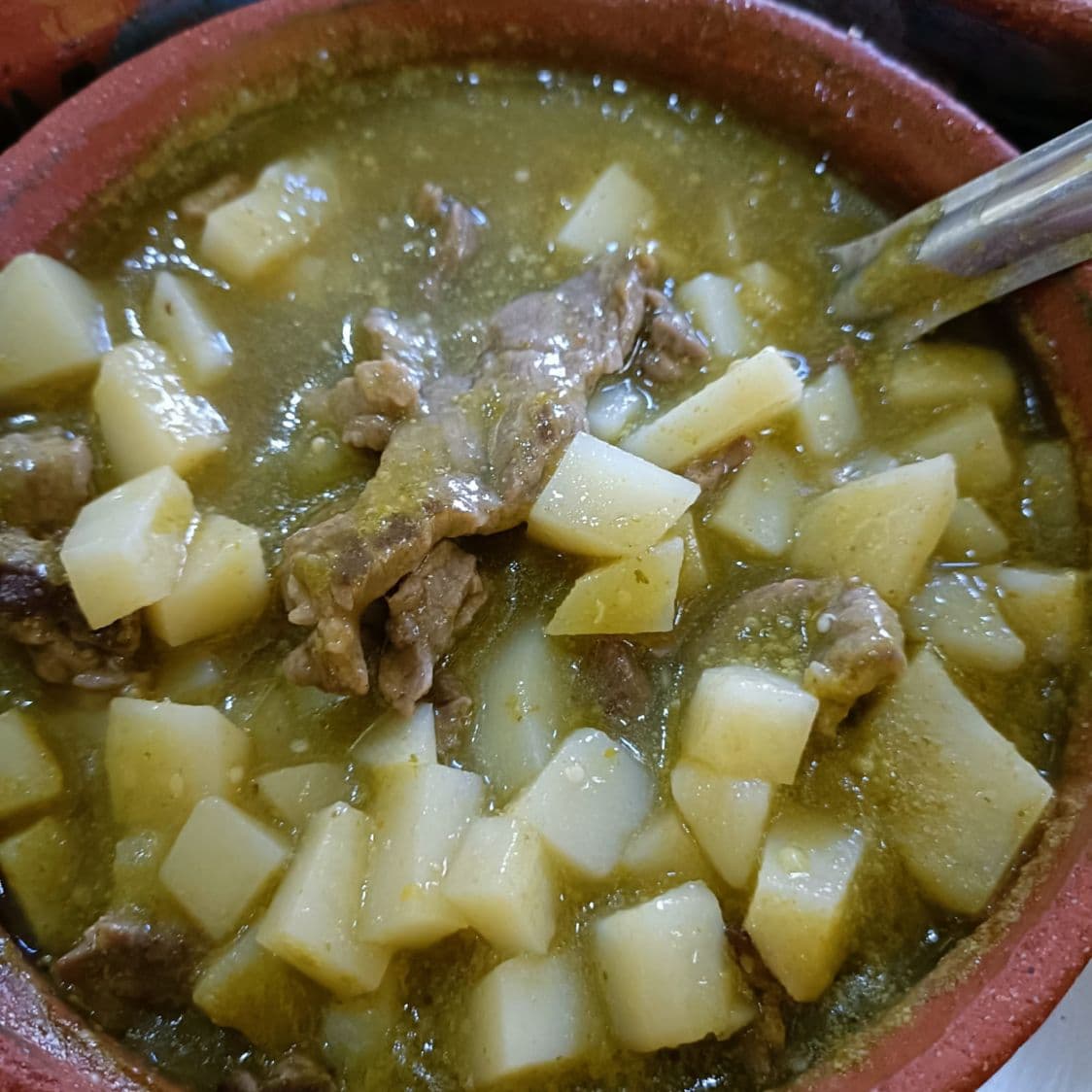 Taco de papa con tasajo