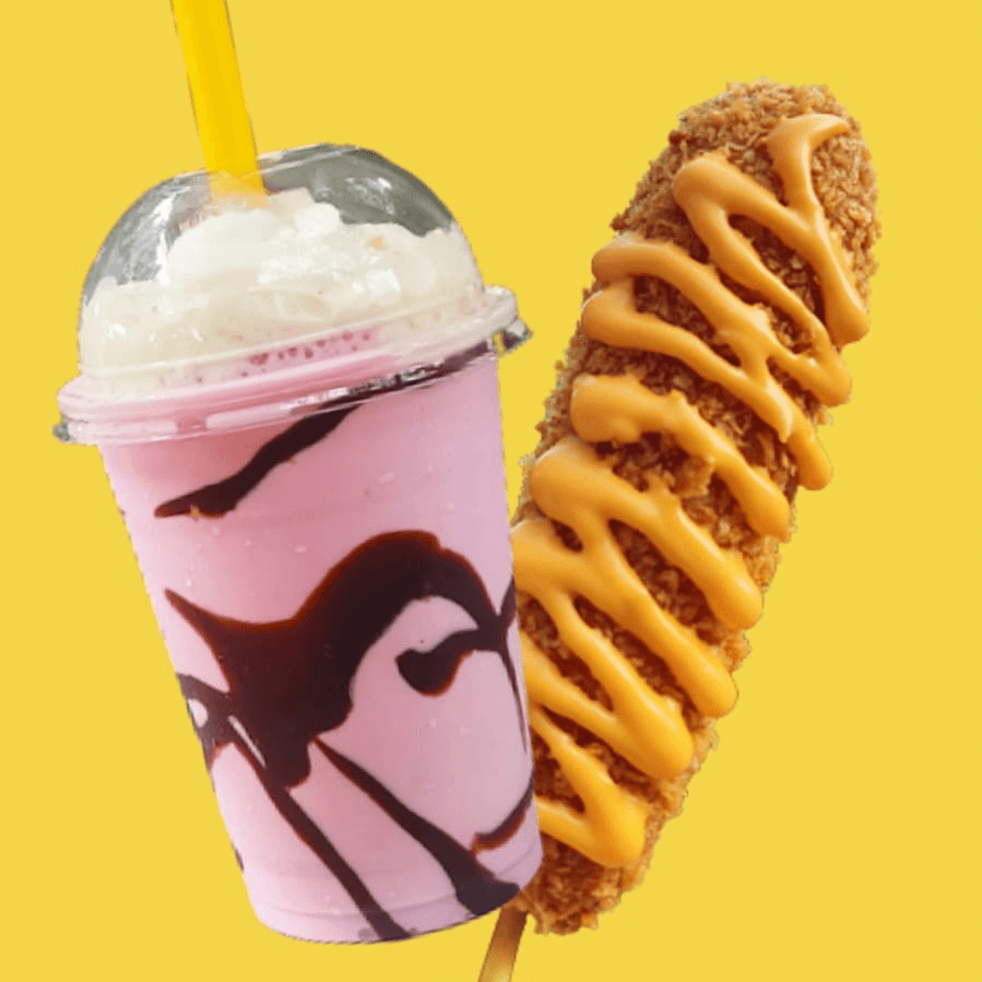 Malteada + Corndog Basic Mitad