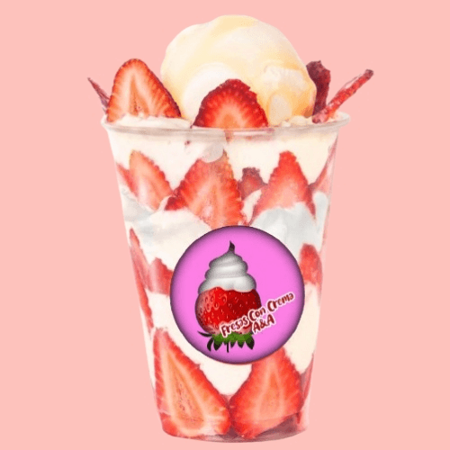 Fresas con Crema y Helado