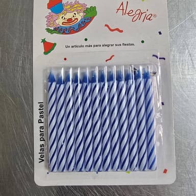 Velas para pastel Basicas Azul 24 Piezas