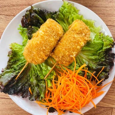 Kushiague de plátano con manchego