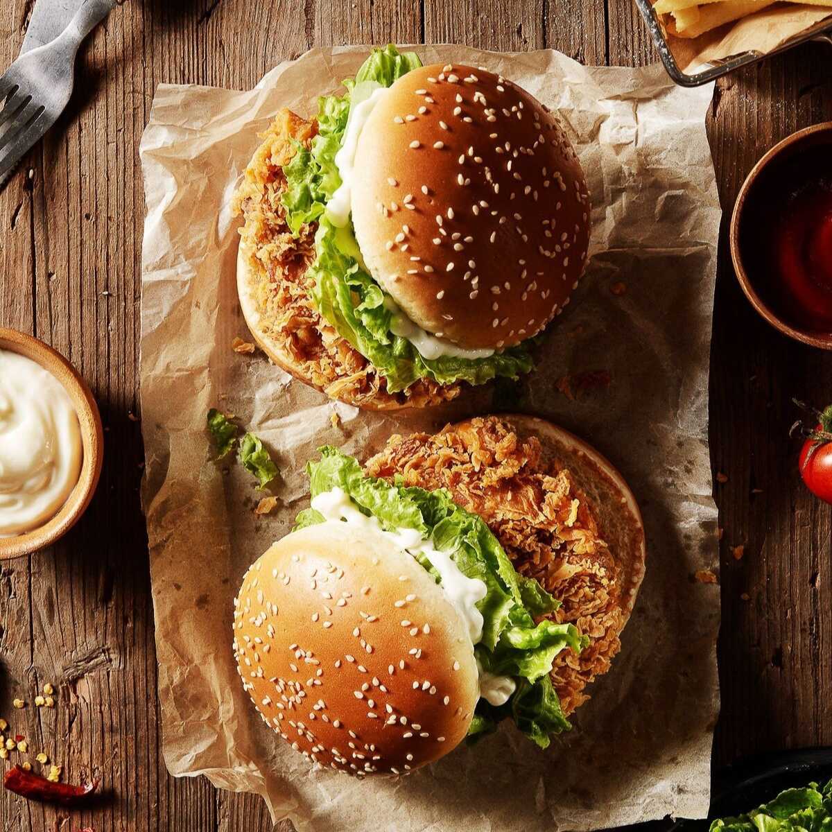 Hamburguesa de pollo crispy