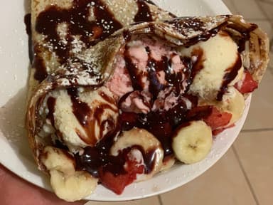 Nutella, Plátano, Fresas y Nieve