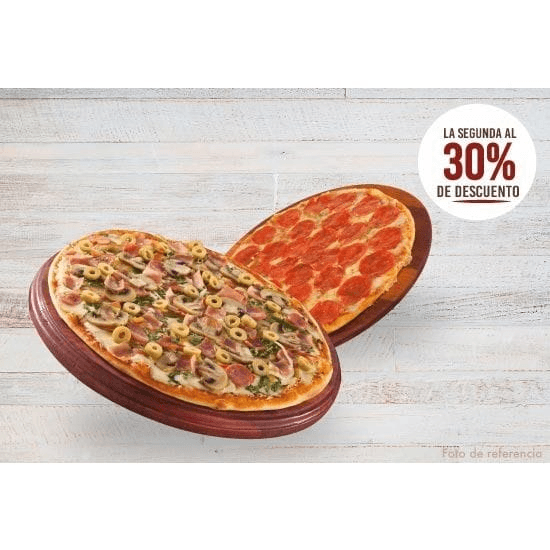 Promoción Pizza Mediana 2da al 30 %