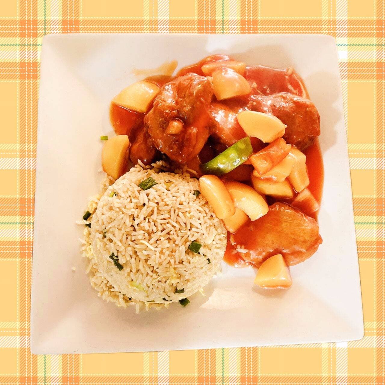 Pollo en Trozos con Durazno