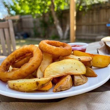 Papas Gajo y Aros de Cebolla