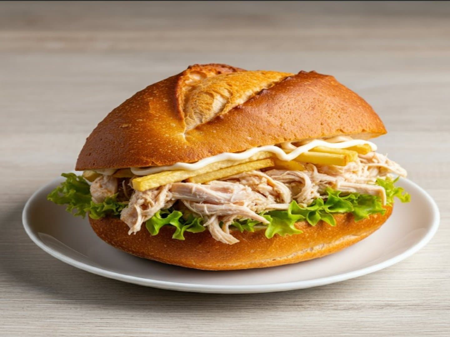Sánguche de Pollo Deshilachado