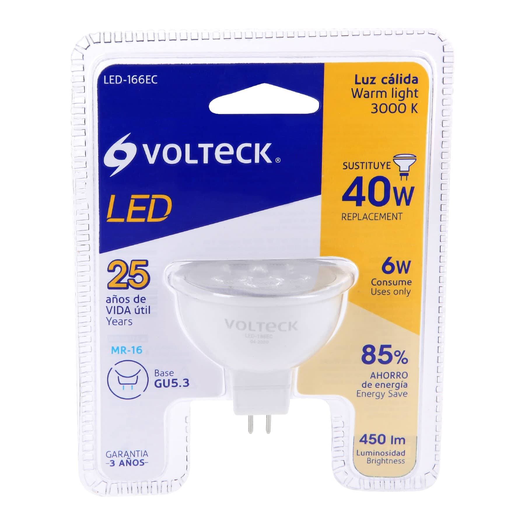 FOCO LED MR16 6W LUZ CALIDA LED