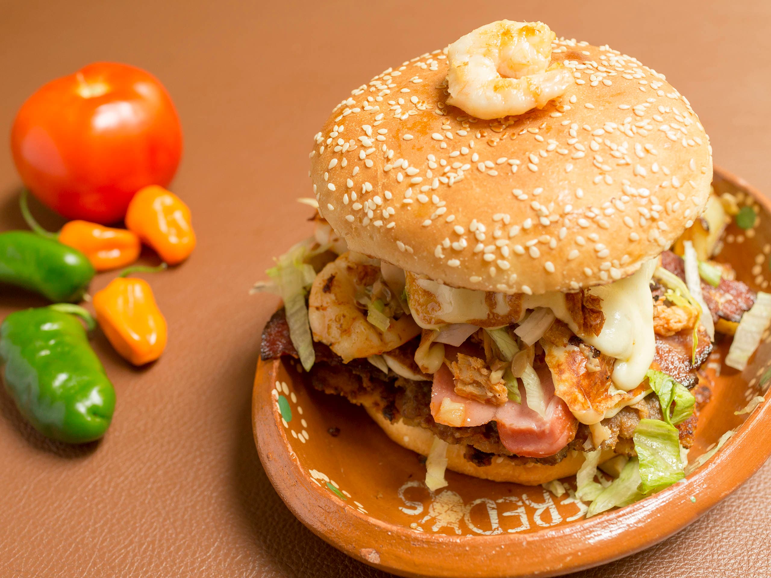 Hamburguesa de Camarón con Res