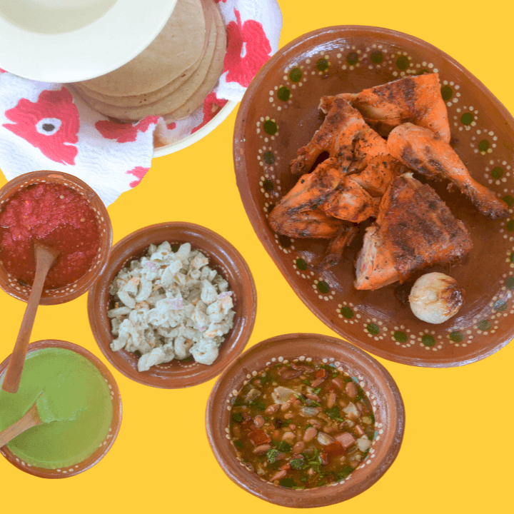 Pollo Asado 4p + 2 Complementos