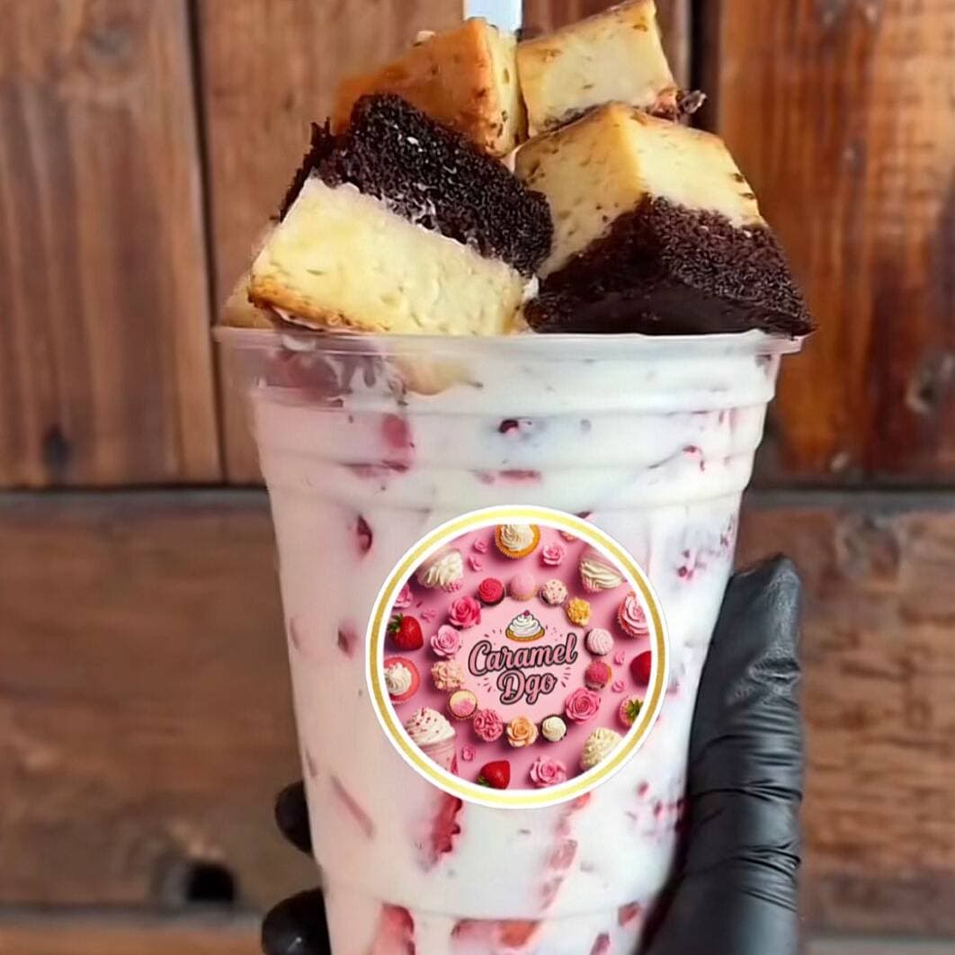 Fresas con crema con chocoflan