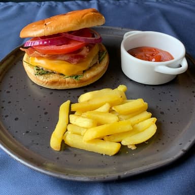 Hamburguesa Sencilla + Porción de Papas