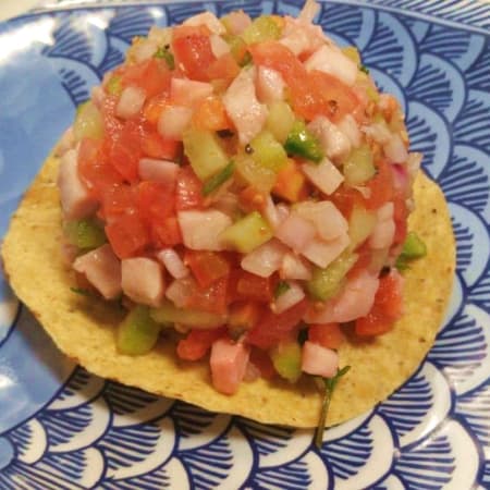 Tostada de Ceviche de Pescado