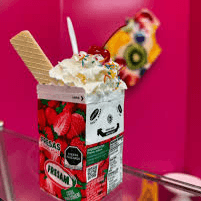 fresas con crema congeladas