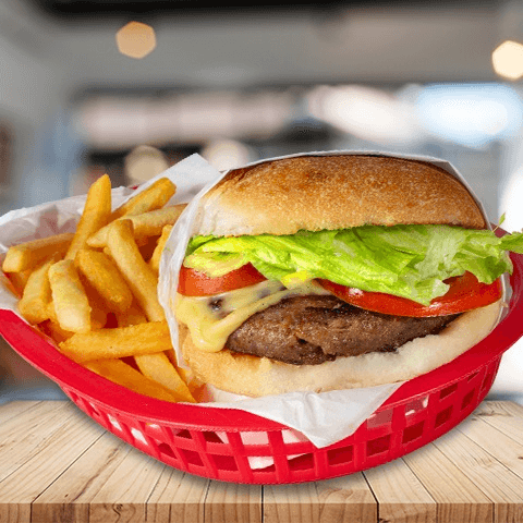 COMBO PRIMA BURGER C/QUESO +  PAPAS INDIVIDUALES.