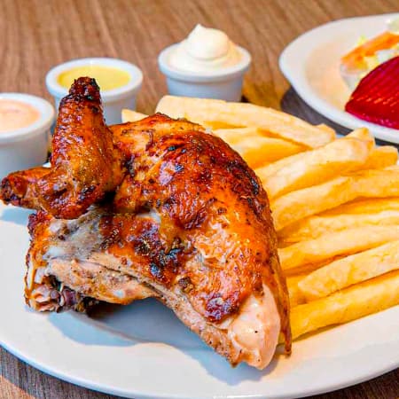 1/8 Pollo con papas Fritas