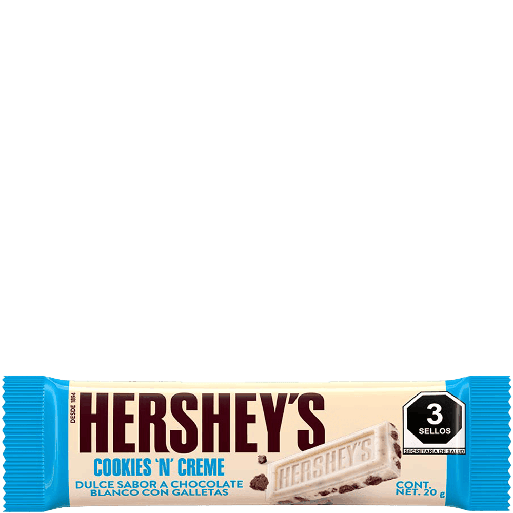 Chocolate Hersheys 20 gr bolsa cookies cream