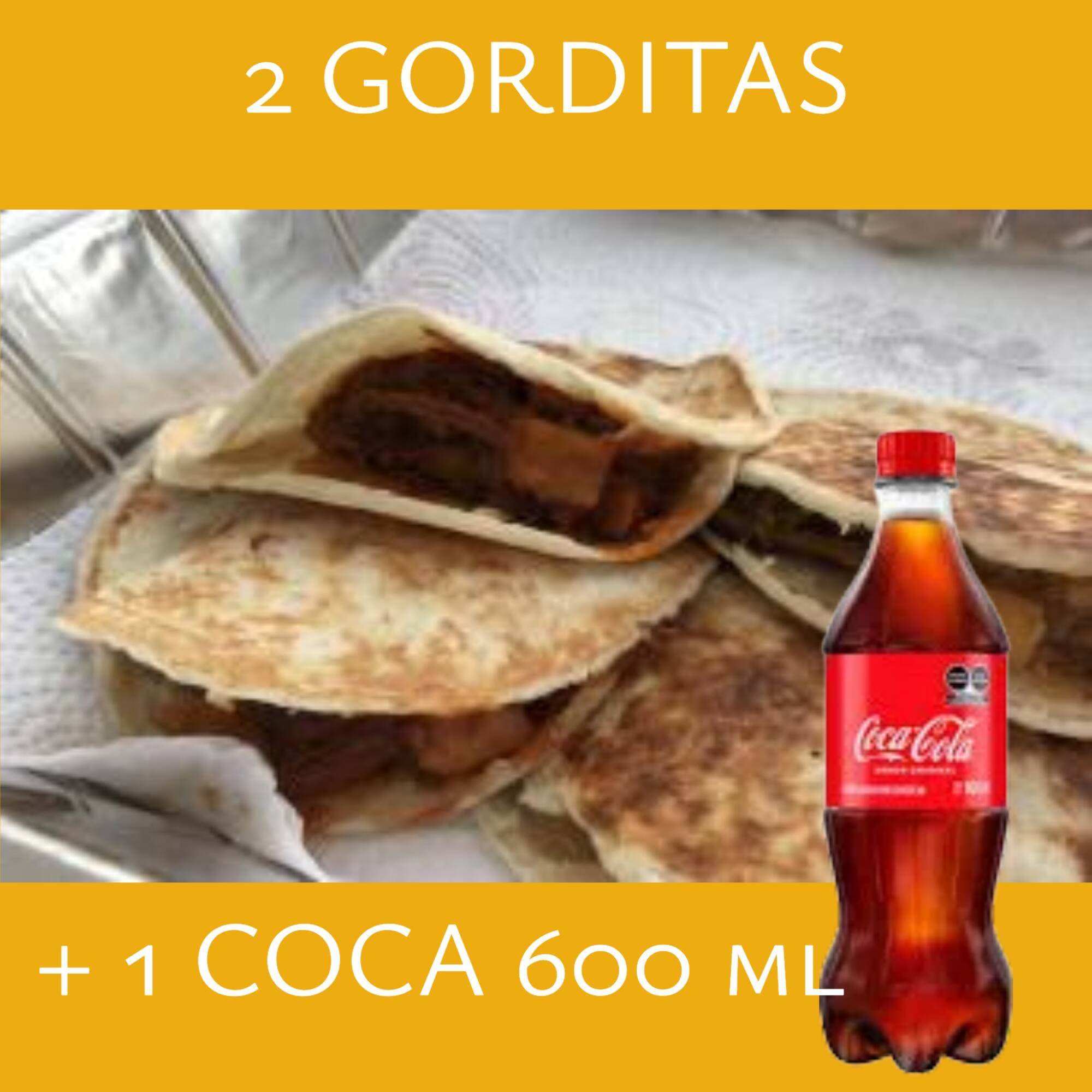 COMBO 2GORDITAS 1 PRENSADO + 1 ASADO + COCA 600 Ml