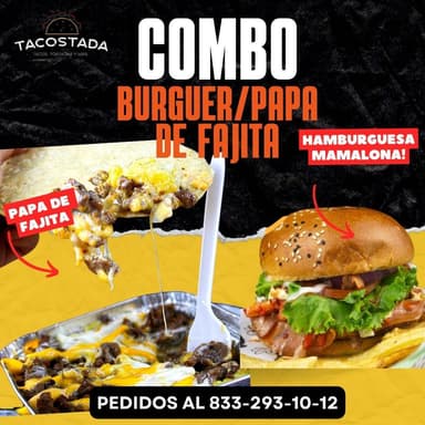 COMBO HAMBURGUESA MAMALONA + PAPA DE FAJITA🔥