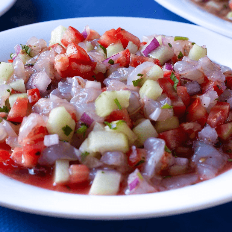 1/2 litro ceviche de camarón crudo