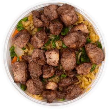 Yakimeshi con Arrachera