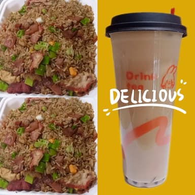 2 Arroz cantones con 1boba tea