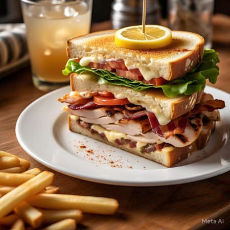 Club Sandwich (con Papas Fritas)