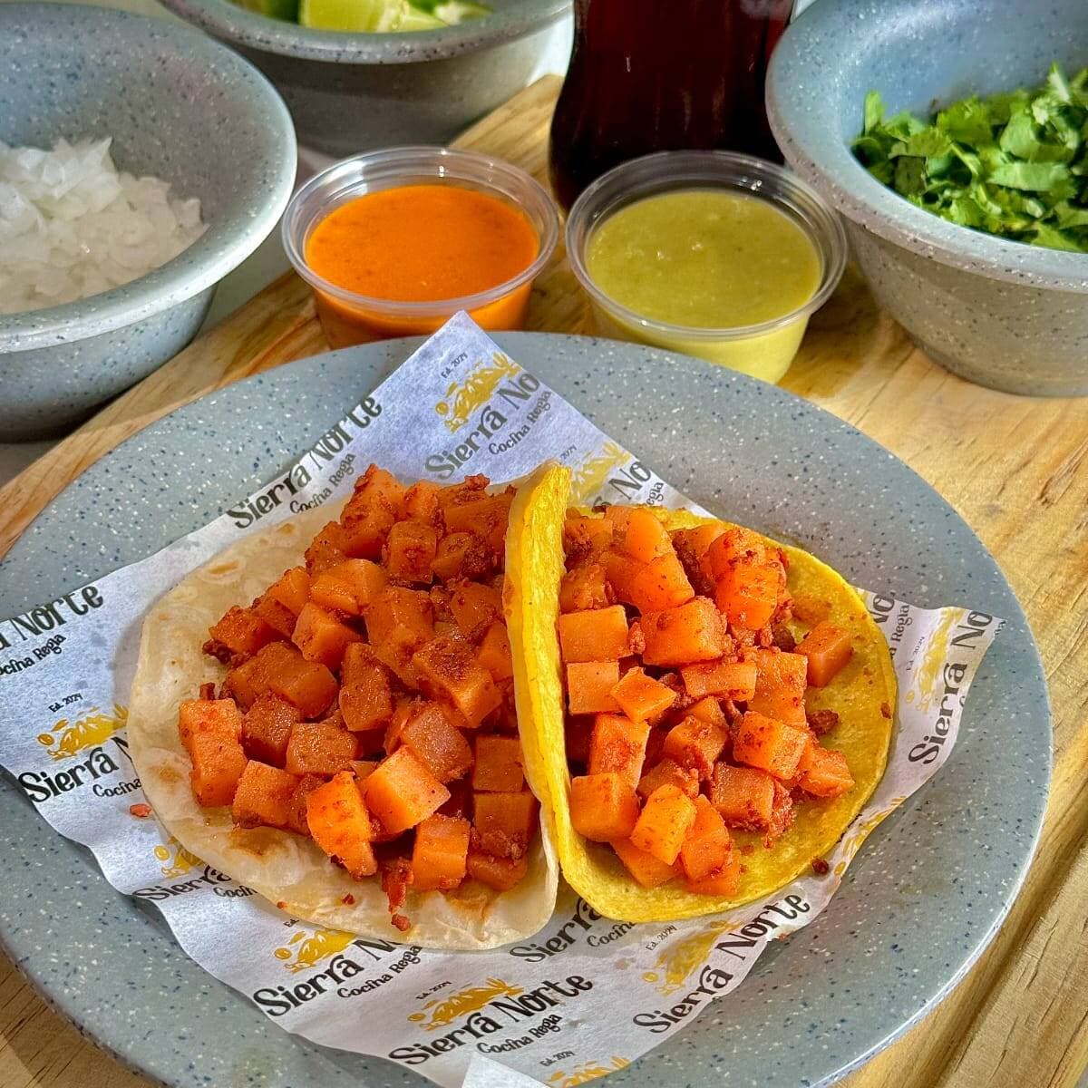 Taco de Papa con Chorizo