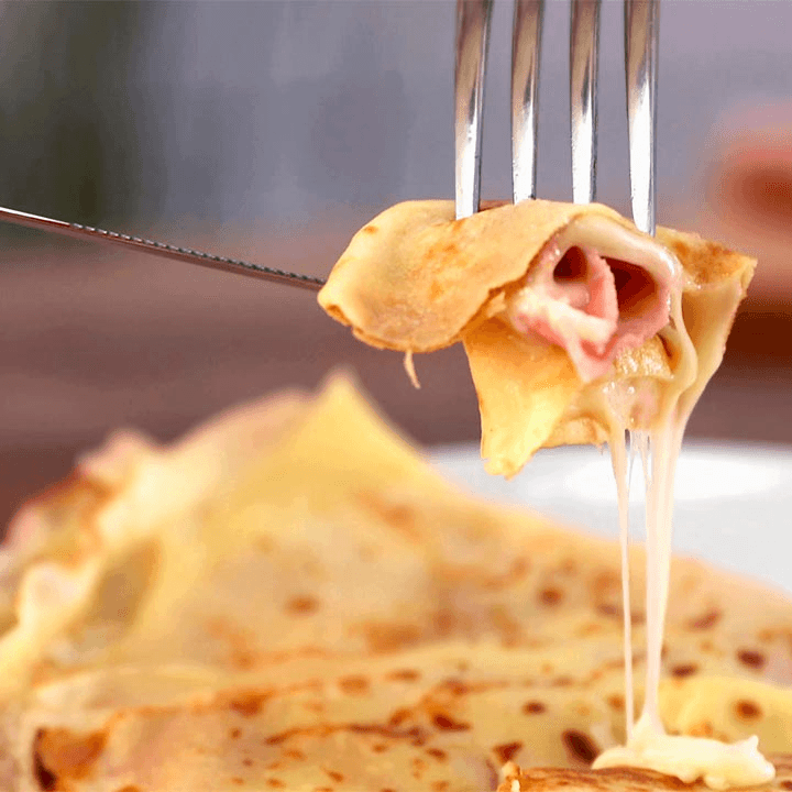 Crepa de Jamón y 2 Quesos, (Manchego y Phiadelphia