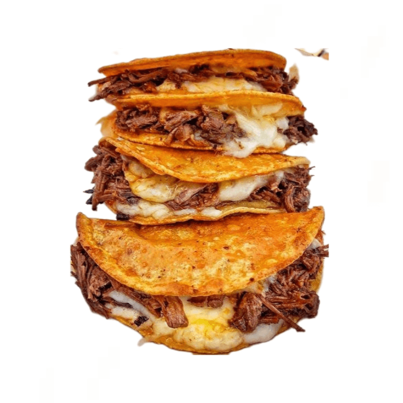 Quesabirria de maiz (1 tortilla) + vaso consomé
