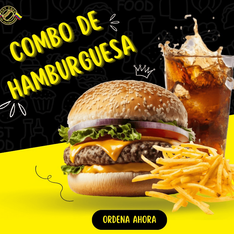 Hamburguesa + Papas + Té Frío