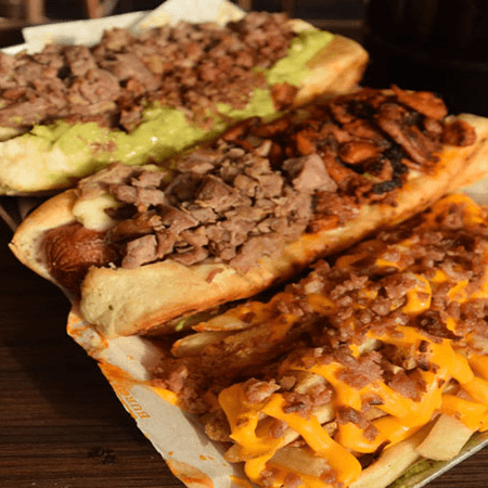 2 Dogos Pack, Fries Queso y Tocino