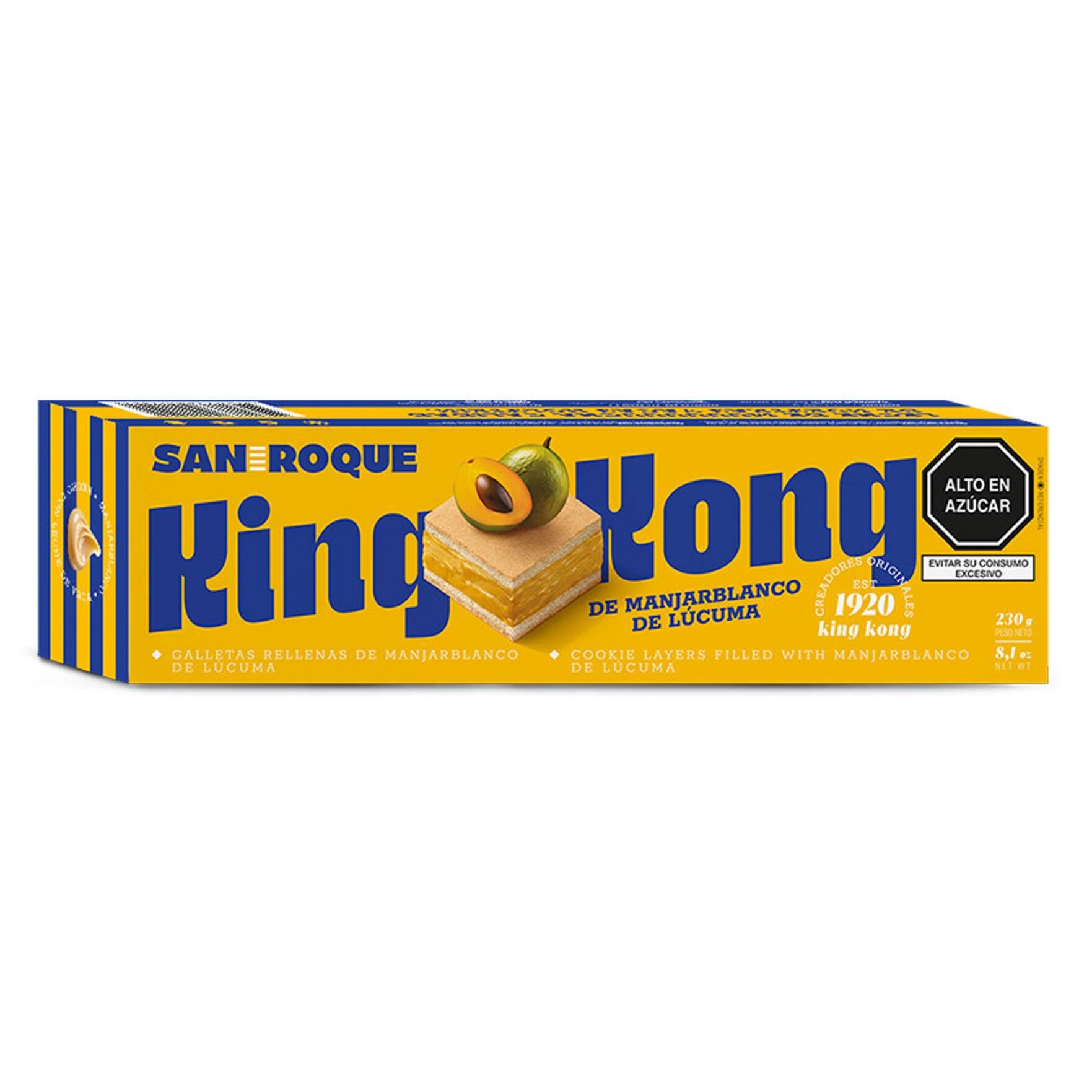 Barra de King Kong de Manjar y Lúcuma