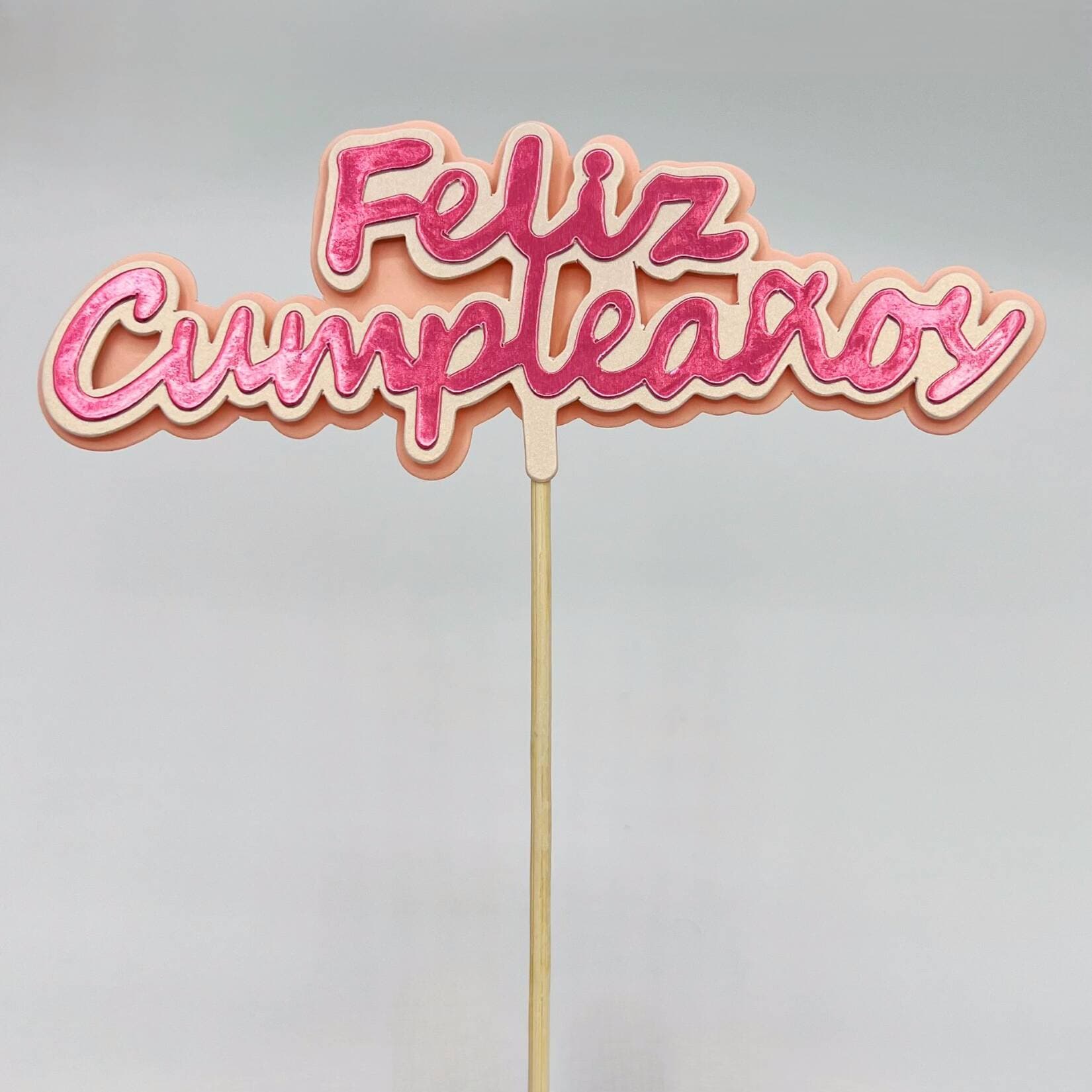 Topper Feliz Cumpleaños Fucsia