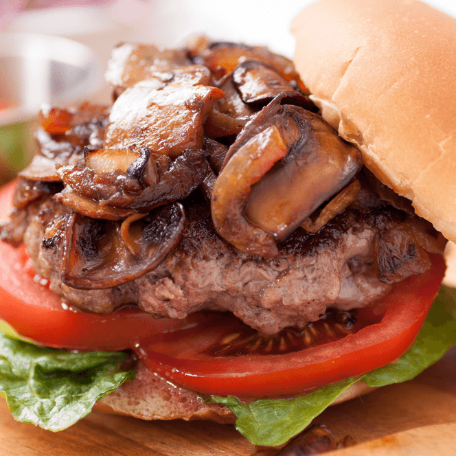 Hamburguesa con champiñones