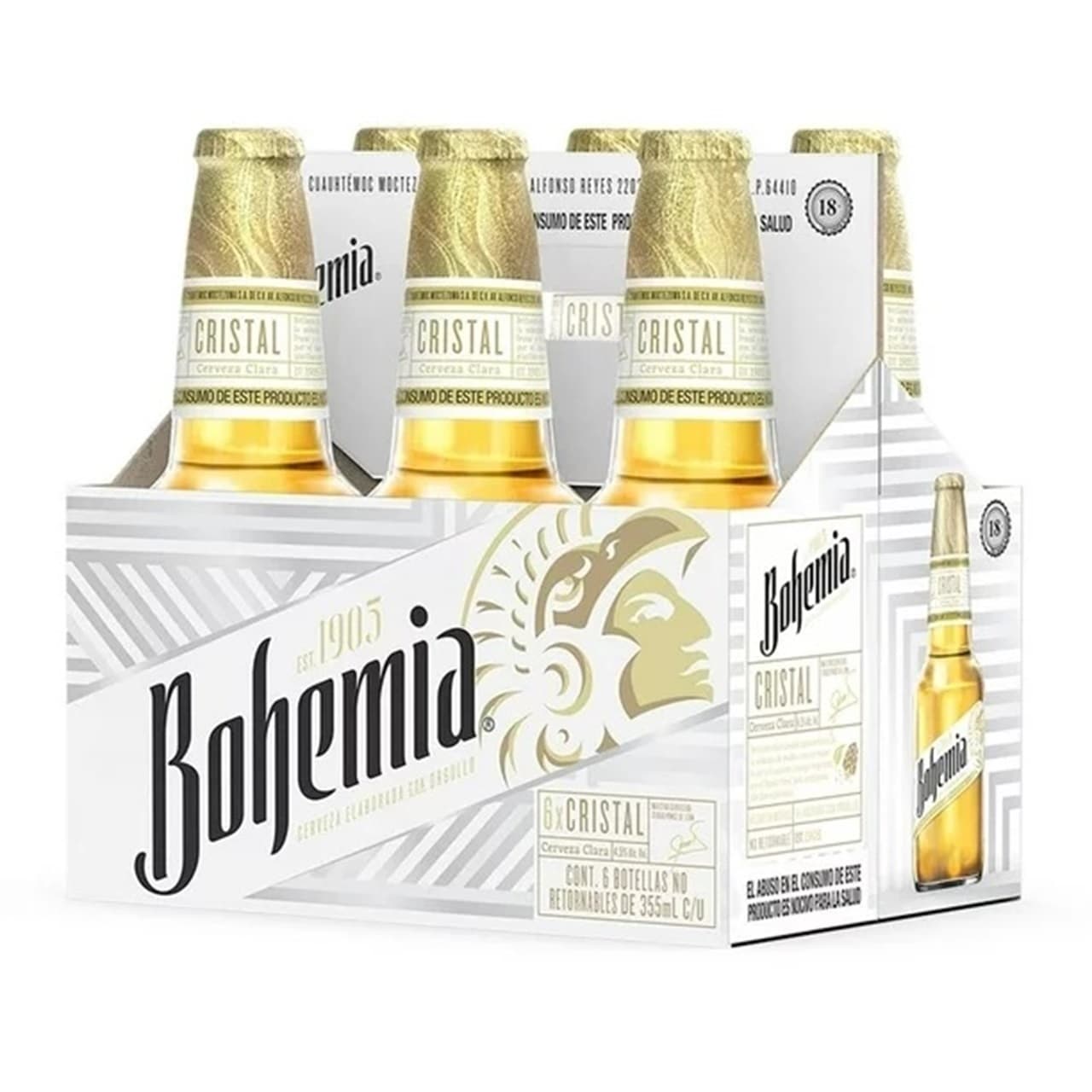 Bohemia Cerveza Cristal Botella Six Pack 355 ml