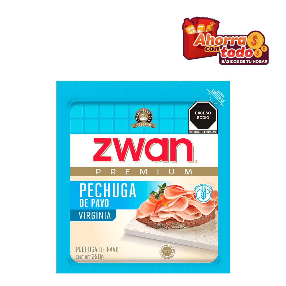 Jamón Pechuga Pavo Virginia Zwan 250 g