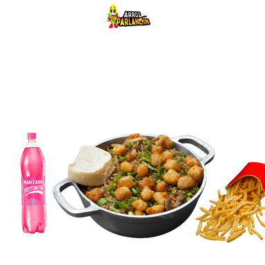 ARROZ COSTEÑO+ PAPAS+ GASEOSA