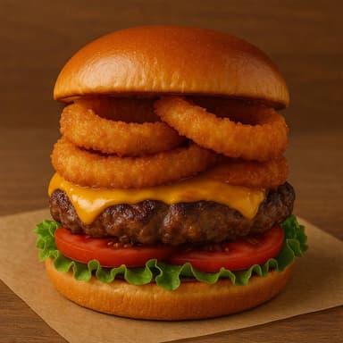 Hamburguesa aros de cebolla
