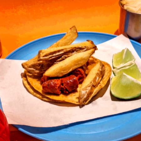 Taco de chorizo con papas