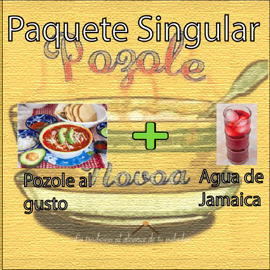 Combo Singular   Pozole Verde + Agua Jamaica
