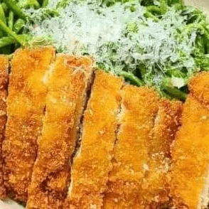 pesto con pollo al panko
