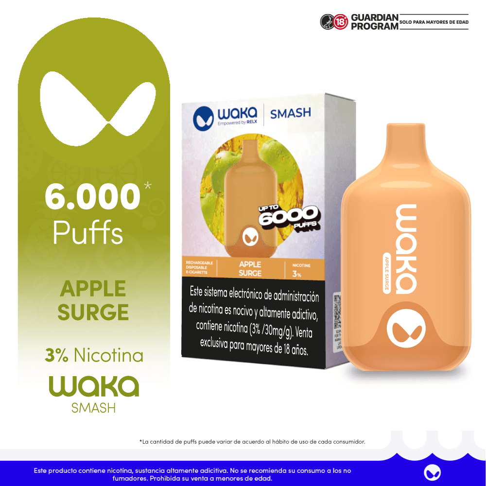 WAKA Smash Vape Apple Surge 3% 6.000 puffs