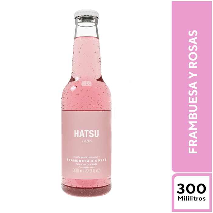 Soda Hatsu Frambuesa y Rosas 300 ML