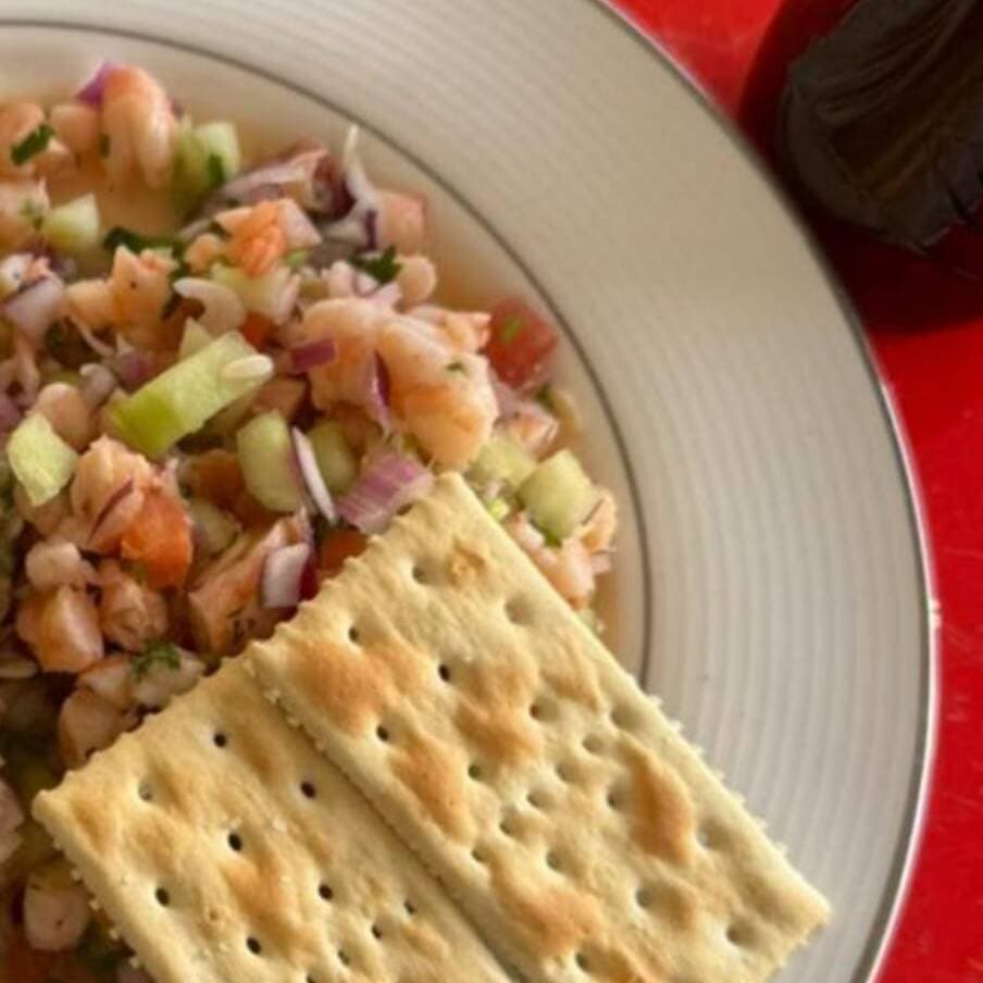 CEVICHE DE CAMARON 1/2 LT